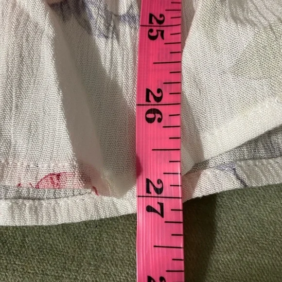 American Rag blouse shirt top buttons flowing long sleeves drawstring waist O-18 - Picture 6 of 6